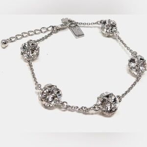 The Kate Spade Lady Marmalade Bracelet in Clear/Silver